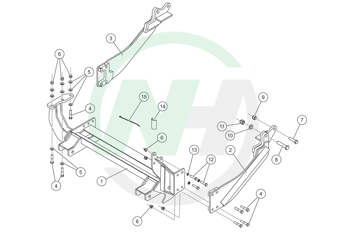 31103 Mount for Western Defender Snow Plows for 2008-2015 Ford F650, 2008-__ Ford Navistar Drastar 4000 Series
