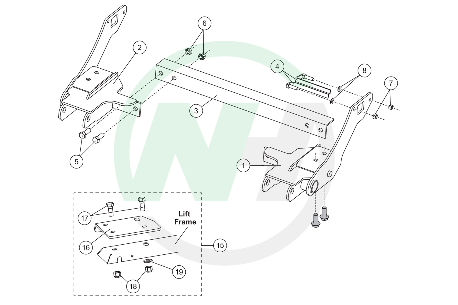31139 Mount for Western Ultramount Snow Plows for 2007-__ Toyota Tundra