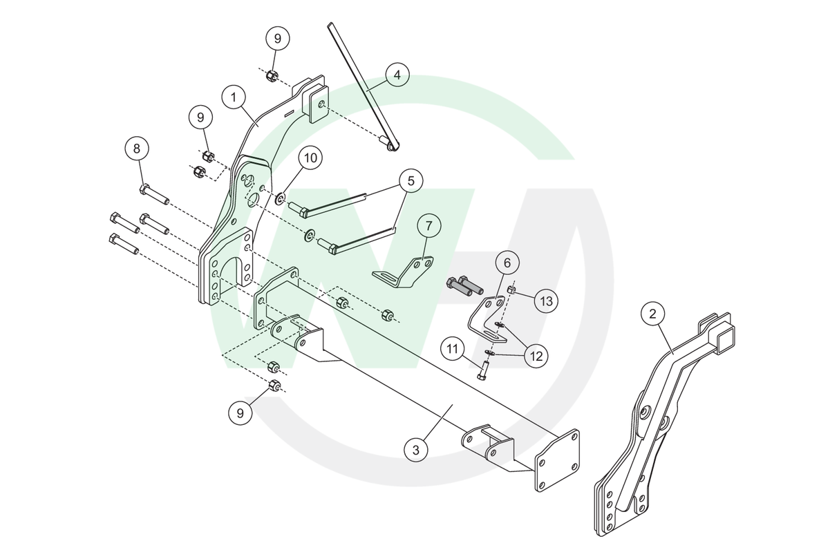 32113 Mount for Western Defender Snow Plows for 2018-__ Jeep Wrangler