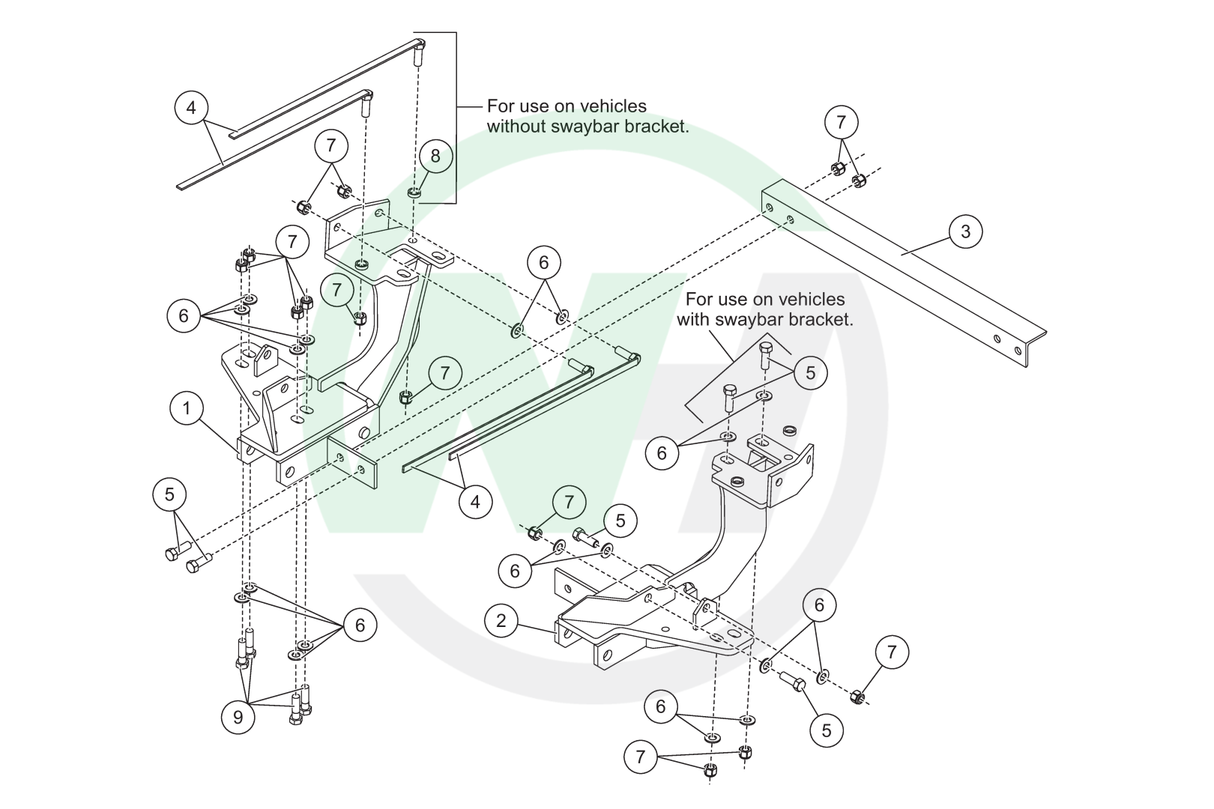 3249 Mount for Western Ultramount Snow Plows for Late 2004 Ford F-250/350/450/550 SD