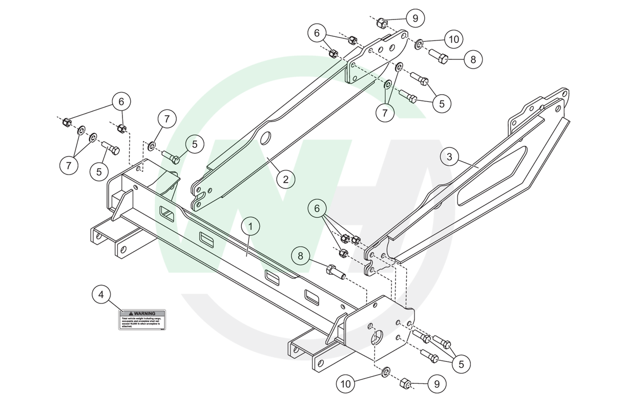33212-2 Mount for Western Ultramount Snow Plows for 2008-__ Isuzu NPR