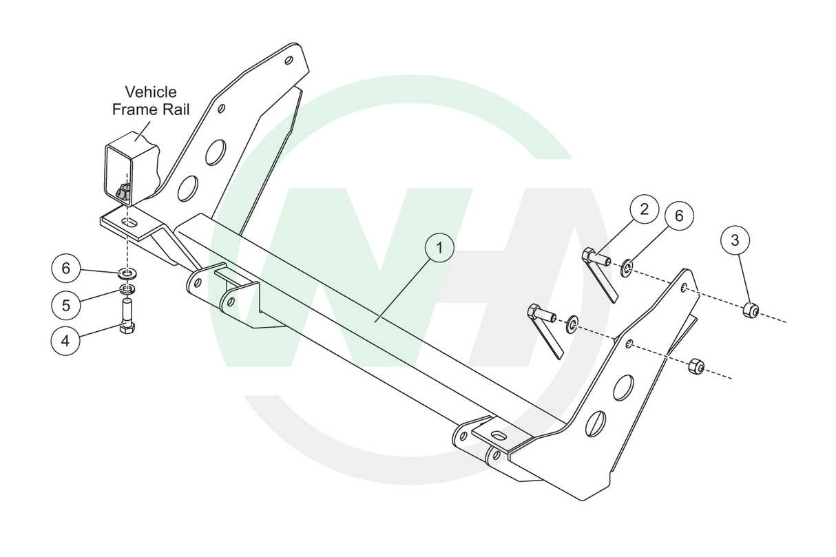 3723 Mount for Western Defender Snow Plows for 1997-2006 Jeep Wrangler