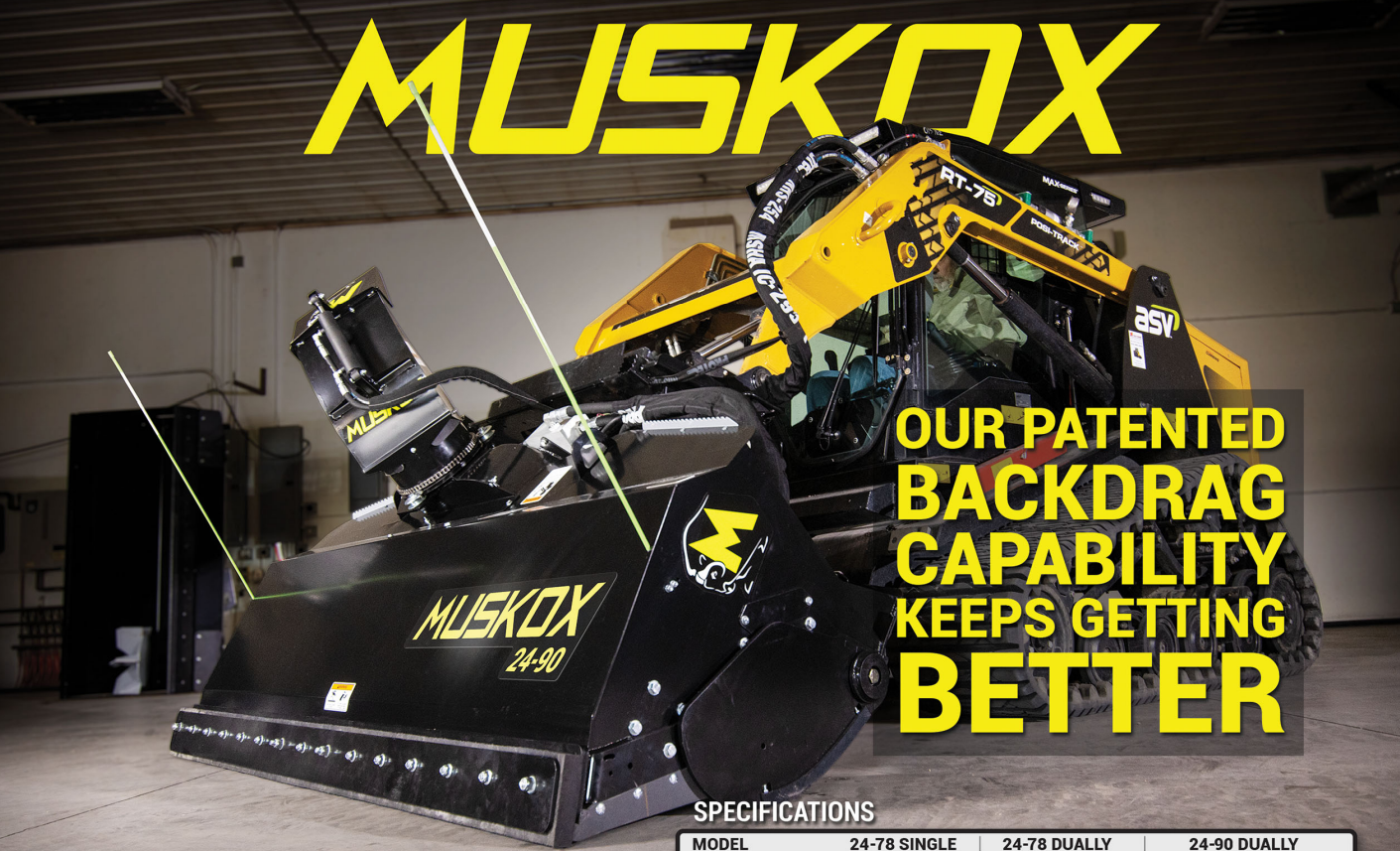 Muskox Skid Steer Snow Blower - The Snow Blower that Back Drags!