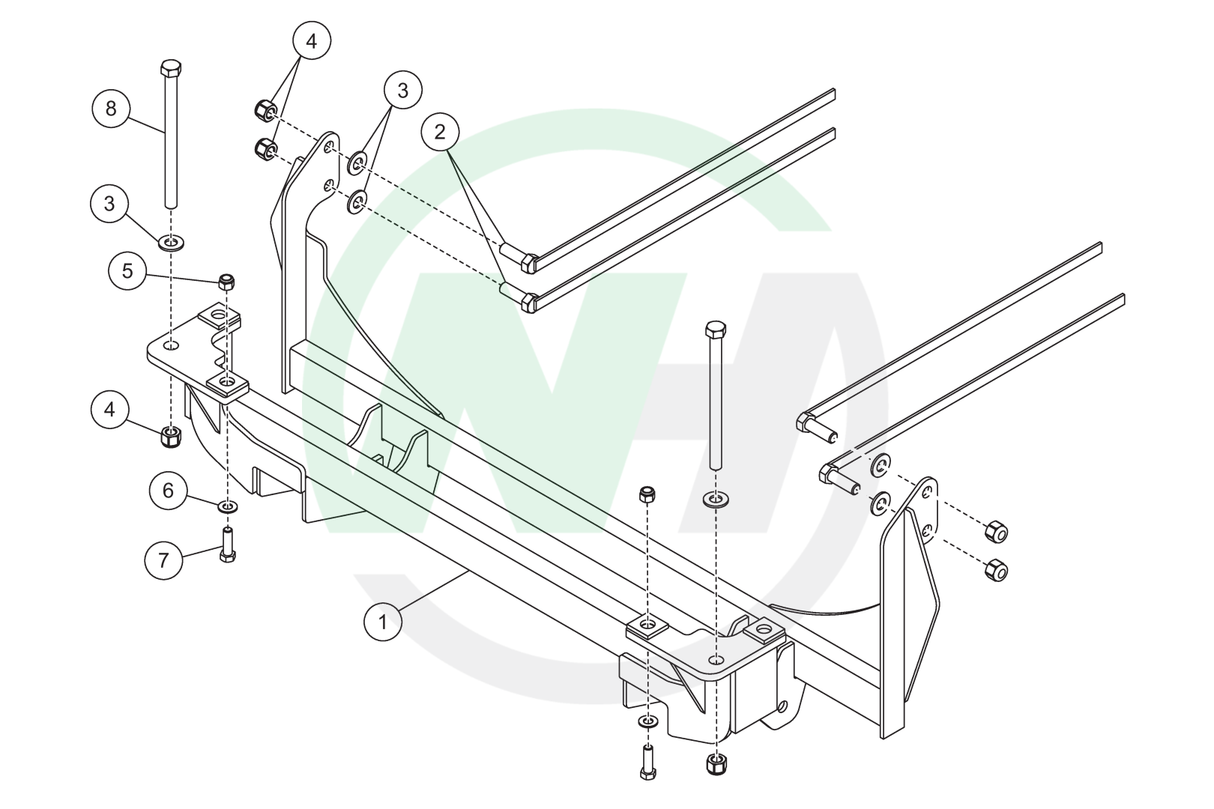 1533-1 Mount for Western Defender Snow Plows for 2002-2009 GM Trailblazer/Envoy