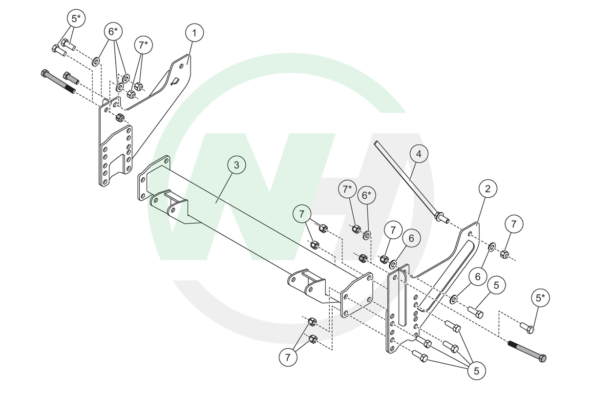 31554-1 Mount for Western Defender Snow Plows for 2019-__ GM K1500