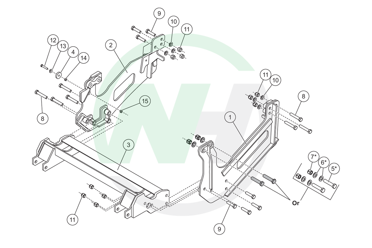 33213 Mount for Western Defender Snow Plows for 2013-__ Hino 238, 258, 268