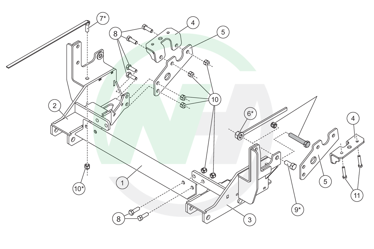 33886-1 Mount for Western Ultramount Snow Plows for 2010-2018 Dodge Ram Diesel 2500/3500