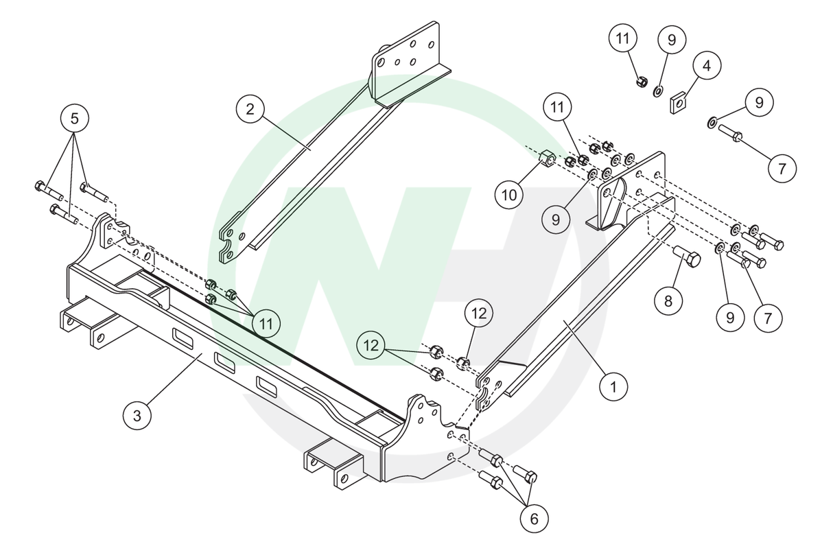 35109 Mount for Western Ultramount Snow Plows for 2011-2014 International Terrastar 4x2