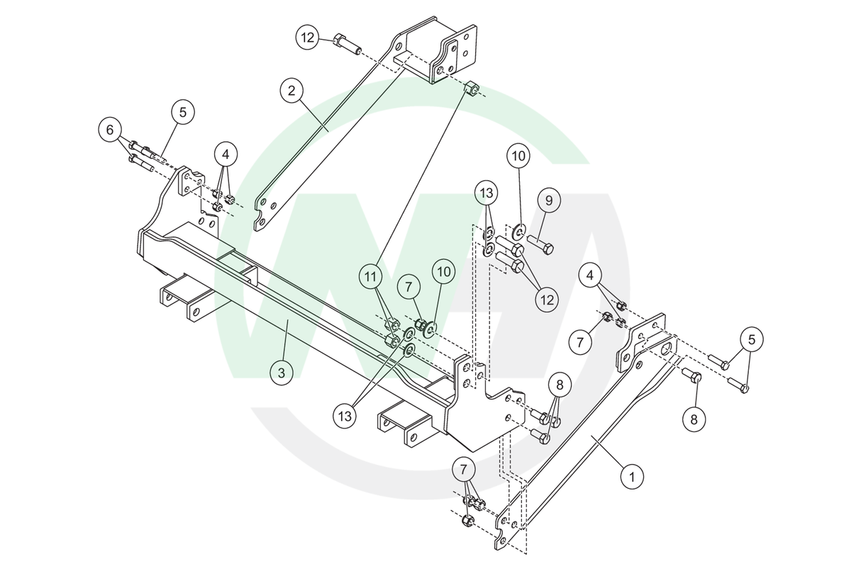 35110 Mount for Western Ultramount Snow Plows for 2013-2016 International Terrastar 4x4