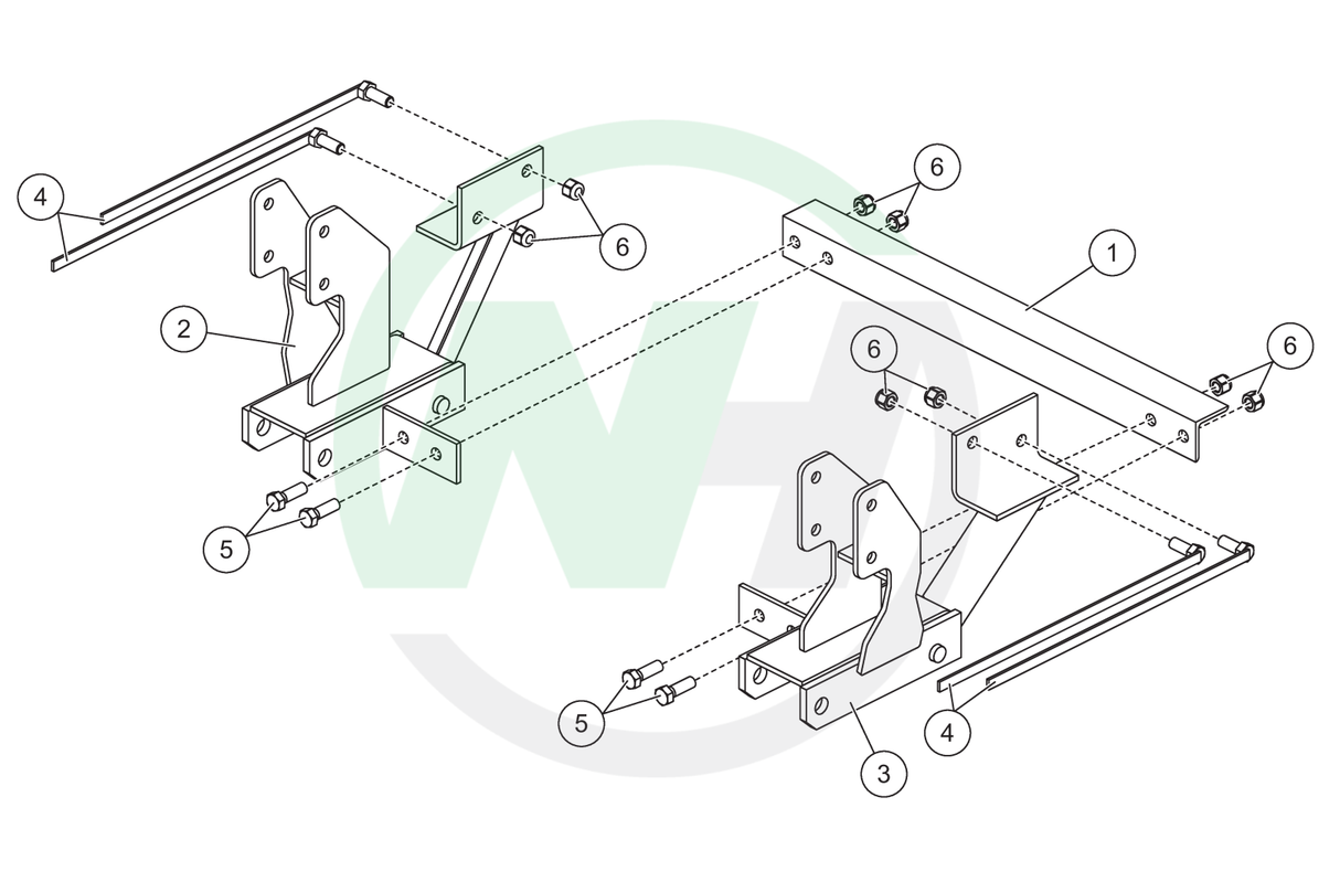 63760 Mount for Western Ultramount Snow Plows for 2002-2005 Dodge Ram 1500