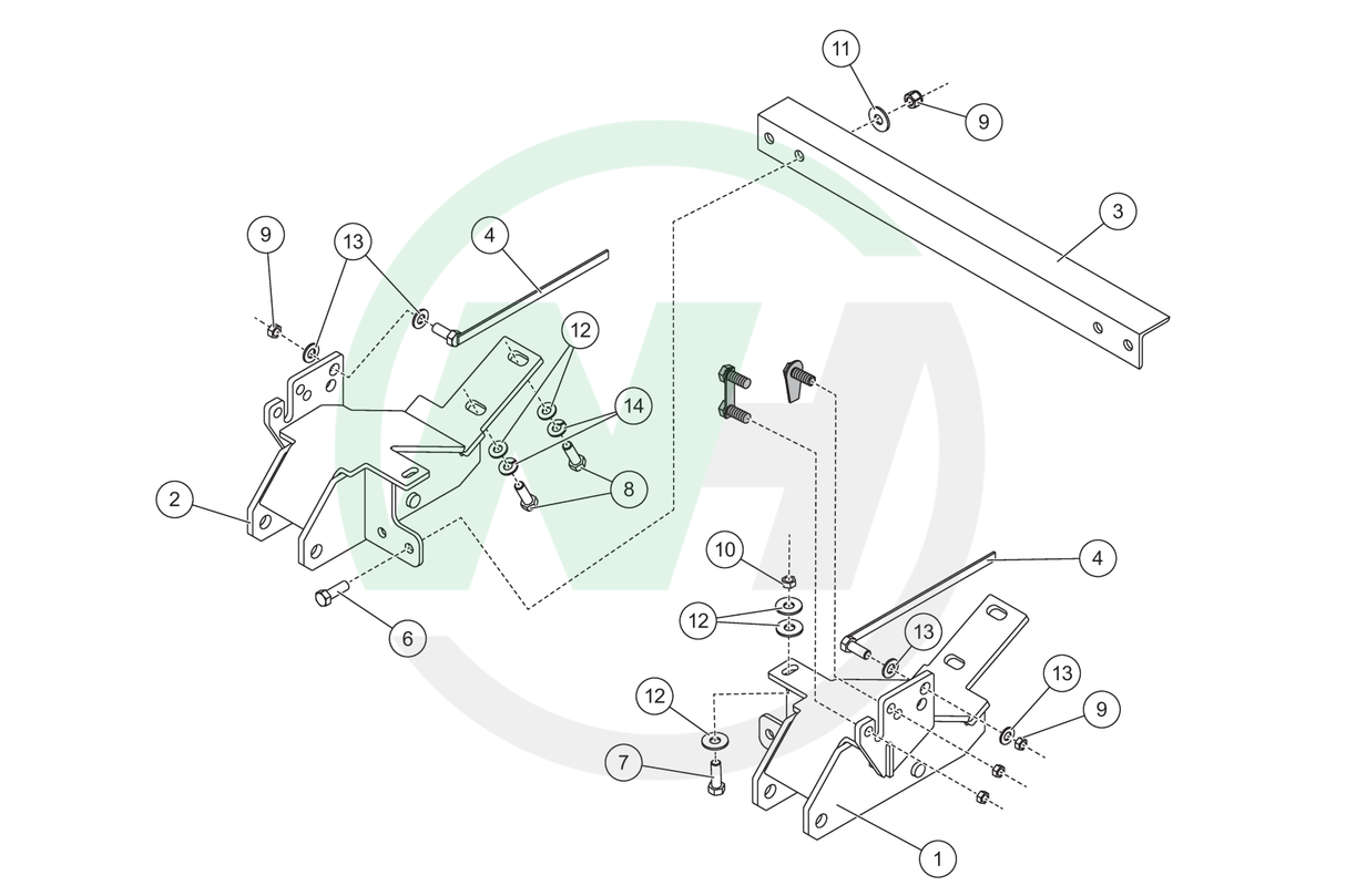 67980 Mount for Western Ultramount Snow Plows for 1994-2002 Dodge Ram